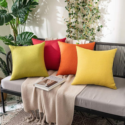 MIULEE Pack of 2 Decorative Outdoor Solid Waterproof Throw Pillow Covers Spring - Image 4