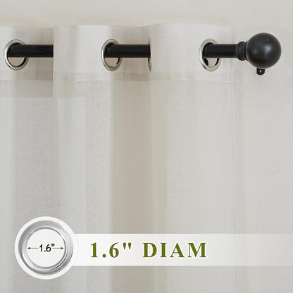 NICETOWN Natural Linen Sheer Curtains Faux Flax - Image 2