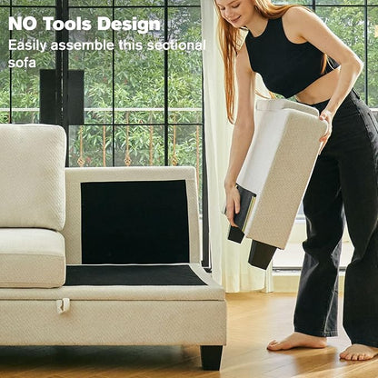 Belffin Fabric Modular Sectional Couch Armrests - Image 5