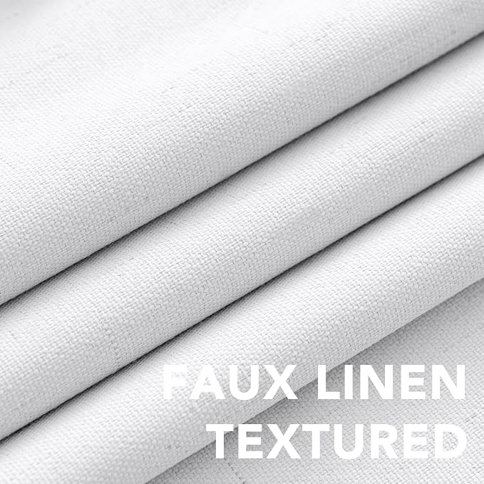 H.VERSAILTEX Primitive Linen Curtains 100% Blackout Curtain Drapes Burlap - Image 4