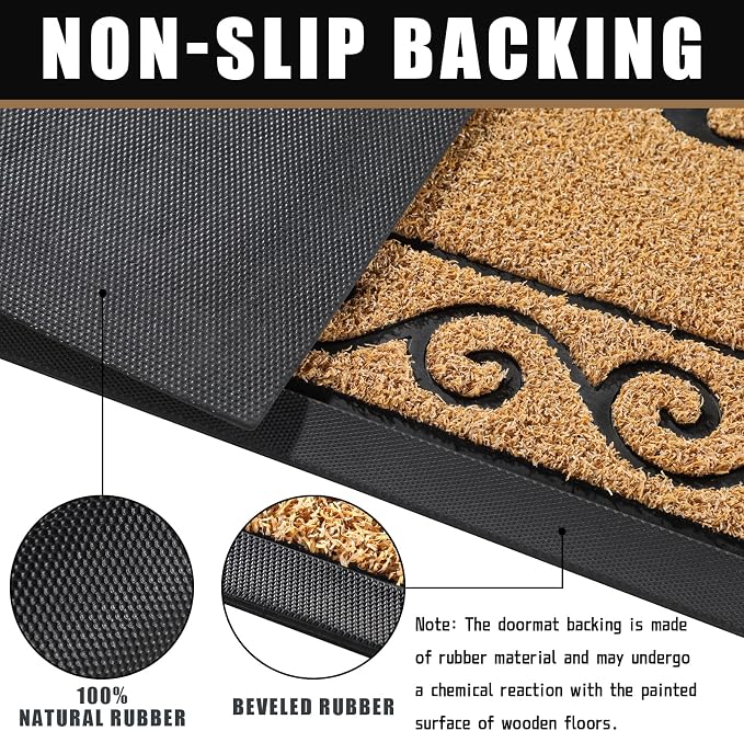 Yimobra Welcome Mat Outdoor Indoor, Waterproof Heavy Duty Front Door Mat - Image 3
