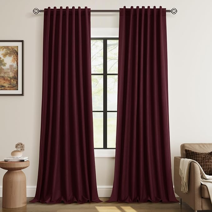 100% Blackout Curtains 96 Inch Length 2 Panels Set by Guken