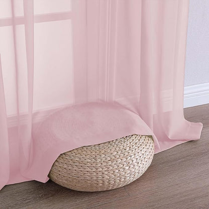 Sheer Blush Curtains 108 Inches Long - Image 6