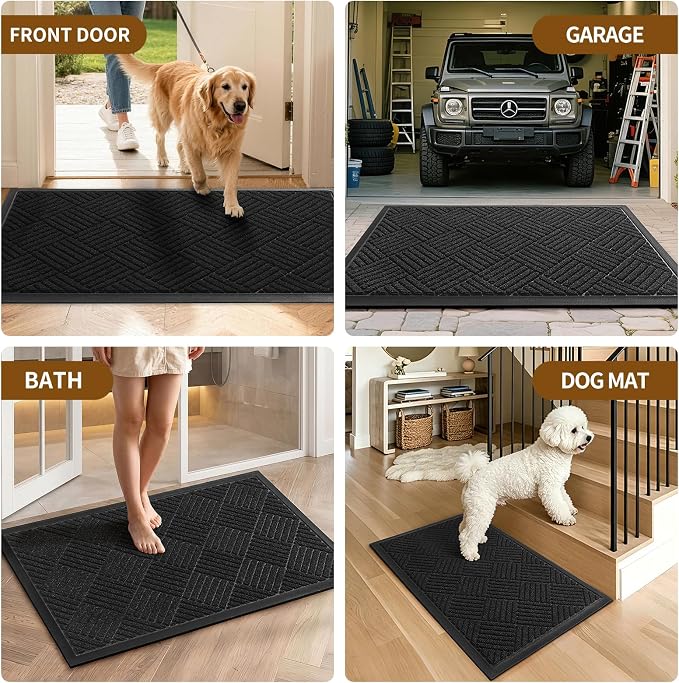 Front Door Mat, Heavy Duty Waterproof Doormat 35.5"x24", Stain Fade Resistant - Image 8