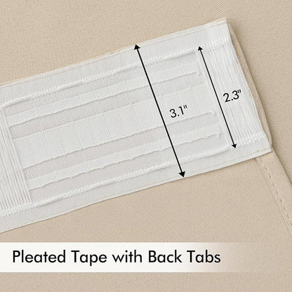 MIULEE Cream Beige Back Tab Blackout Curtains 52x132 Inch Length 2 Panels | Rod - Image 4