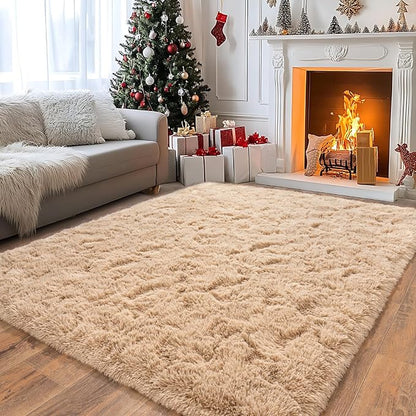 Pionblank Large Rug for Living Room 6x9, Modern Soft Shag Area Rug, Camel | by PIONBLANK