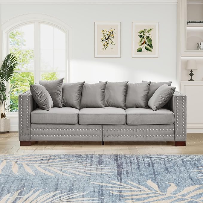 84.5"W Mid Century Modern Couch - Image 8