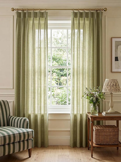 Liz Pinch Pleated Linen Curtains Light Filtering Curtains - Image 3