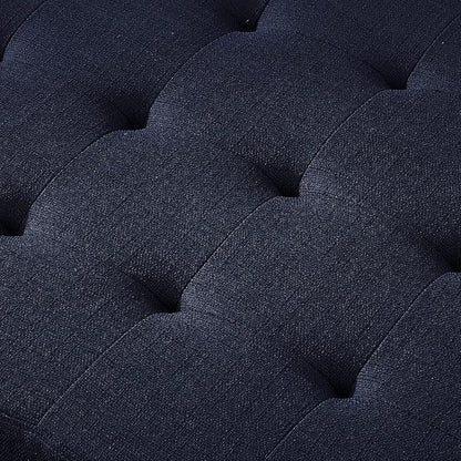 24KF Large Square Upholstered Tufted Linen Ottoman, Large Footrest Ottoman - Image 5