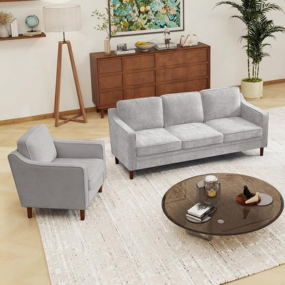 Kingfun Living Room Furniture Sets, 3 Seater Couch and Loveseat, Mid Century - Image 6