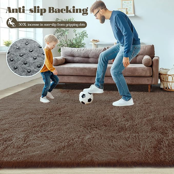 8x10 Area Rugs for Living Room: Fluffy Shag Soft Washable Rug Large Fuzzy Plush - Image 7