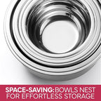 COOK WITH COLOR Stainless Steel Mixing Bowls Set with Lids - Nesting Bowls with Non-Slip Bottom, Rose, 12 Pieces