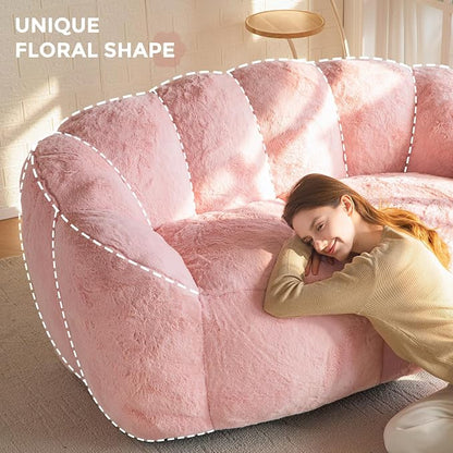 MAXYOYO Bean Bag Chair for Adults, Loveseat Floral Shaped Bean Bag Sofa - Image 8