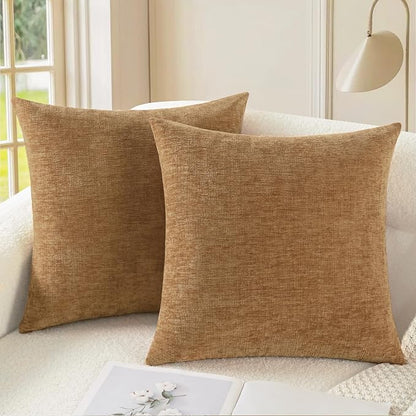 CaliTime Decorative Couch Throw Pillow Covers 22 X 22 Inches Apricot Brown | by CaliTime