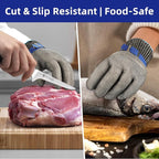 Schwer SlicePro ANSI A9 Cut Resistant Glove PR1706, Stainless Steel Mesh Metal Glove, Food Grade for Kitchen Cooking, Butcher Meat Cutting, Oyster Shucking, Mandoline, Non-PFAS (S, 1 PCS)
