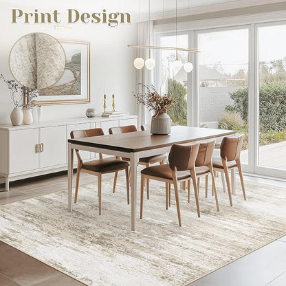 Washable Rug 6x9 Area Rugs for Living Room: Neutral Soft Rug Abstract Non Slip - Image 2