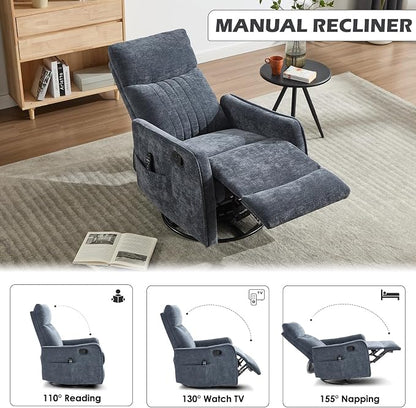 Trustyue Swivel Rocker Recliner Chair, 360° Swivel Recliner - Image 5