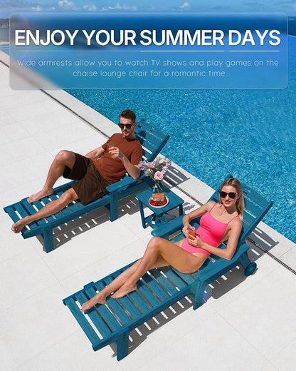 Patio Chaise Lounge Chair Set of 4, Oversize Lounge Chairs - Image 3
