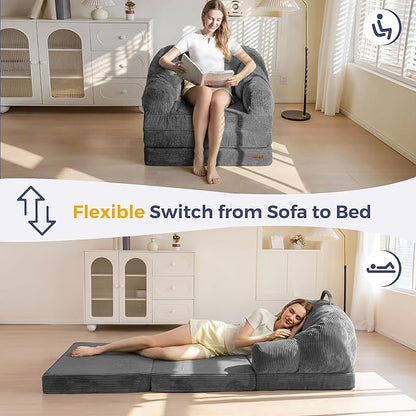 MAXYOYO Folding Sofa Bed with Backrest, Boneless Fold Out Couch Bed with Handle - Image 3