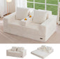 MAXYOYO Loveseat Sofa Bed, Striped Faux Fur Foldable Floor Sofa Couch in A Box by MAXYOYO