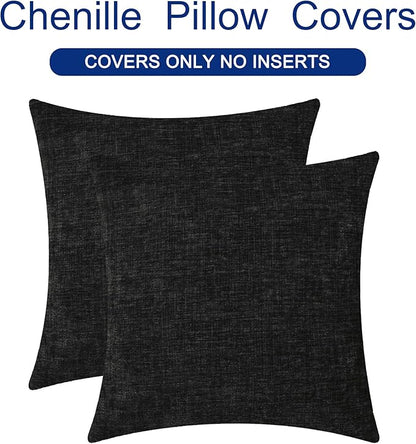 CaliTime Decorative Couch Throw Pillow Covers 16 X 16 Inches Black | Pack of 2 - Image 6