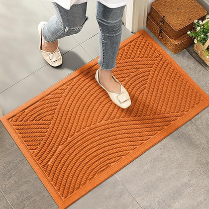 Sturdy Front Door Mat, Absorbent Muddy Dirt Resist Welcome Door Mats Outdoor by HIYARD