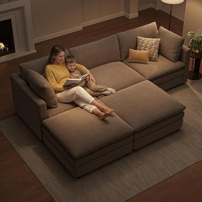 97" Cloud Couches for Living Room, 29.1" Deep Seat Modular Sectional Sofa - Image 5