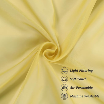 Chyhomenyc Mustard Yellow Sheer Valances - Image 7