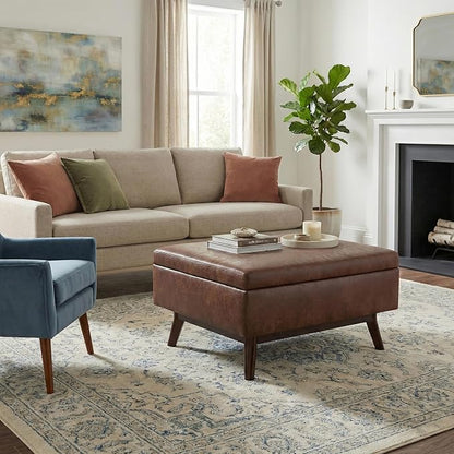 SIMPLIHOME Owen Coffee Table Storage Ottoman - Image 4