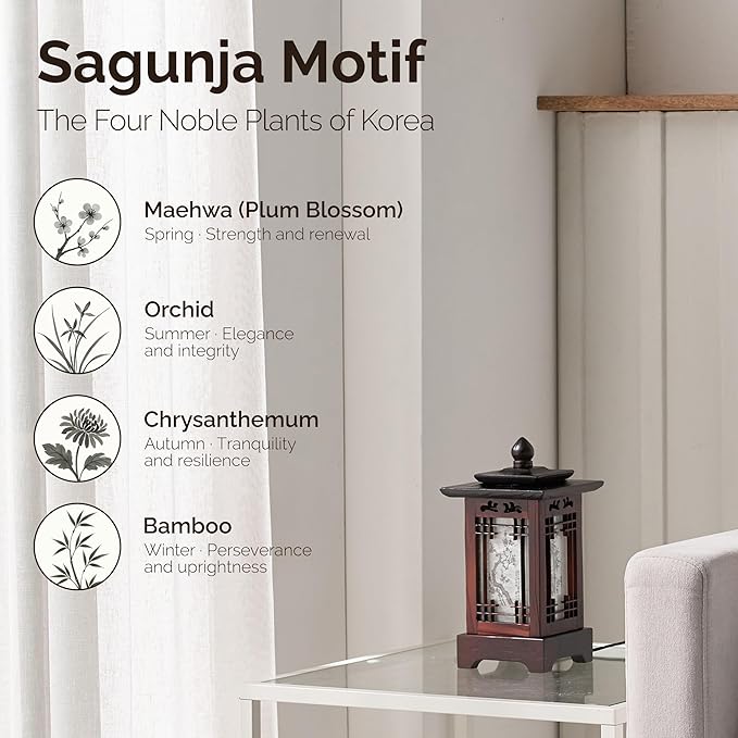 Antique Alive Traditional Korean Wood Lamp | Handmade Asian Oriental Table - Image 3