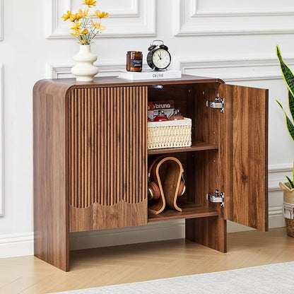 FurSch Fluted Sideboard Buffet Cabinet Set of 3, Mid Century Modern Storage - Image 5