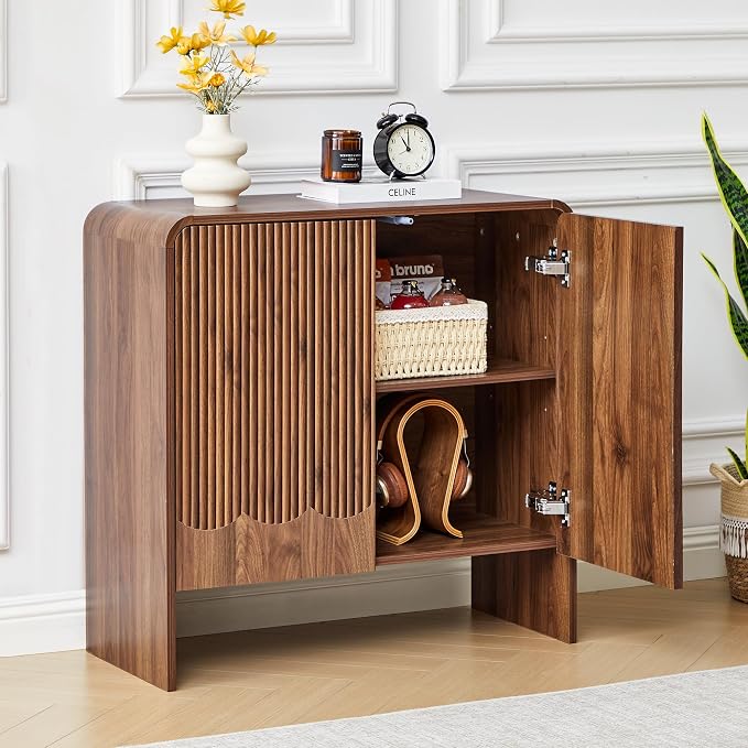 FurSch Fluted Sideboard Buffet Cabinet Set of 2, Mid Century Modern Storage - Image 5