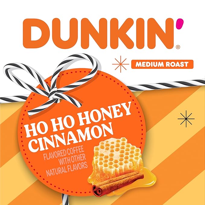Dunkin' Ho Ho Honey Cinnamon Flavored Ground Coffee, 11 ounce (Pack of 6)