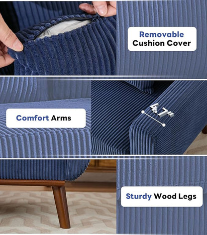 Kingfun 65" Corduroy Love Seat - Image 7