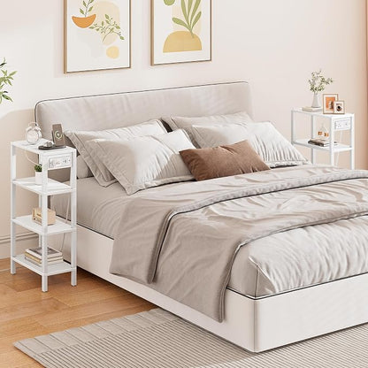 TUTOTAK Narrow Side Table with Charging Station, Small End Table with USB Ports - Image 9