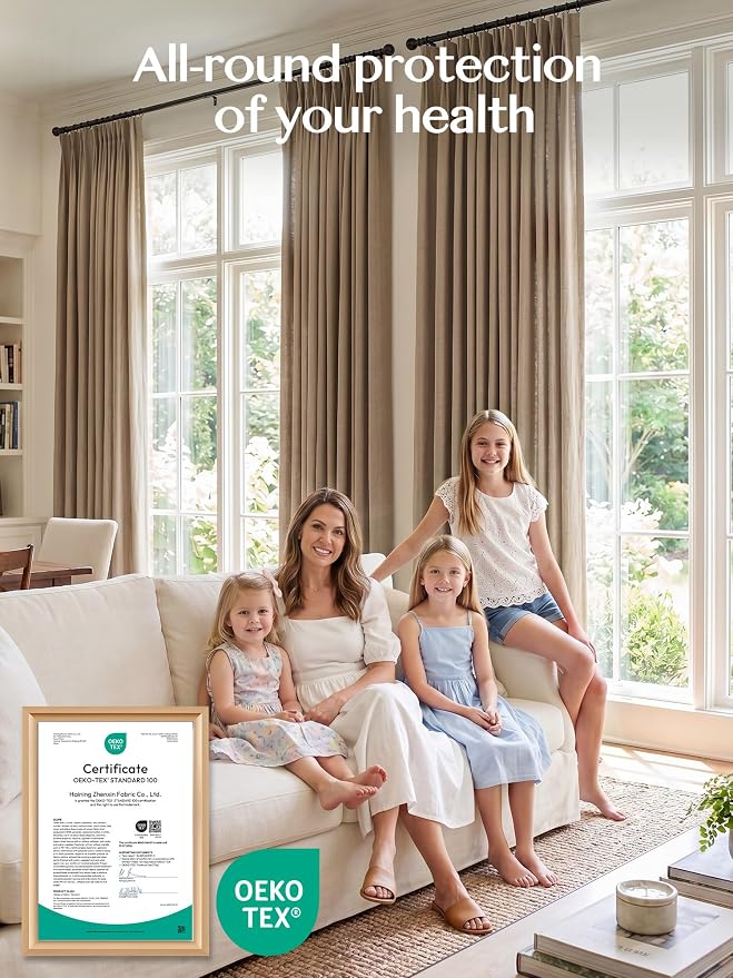 Liz Pinch Pleated Linen Curtains Light Filtering Curtains - Image 6