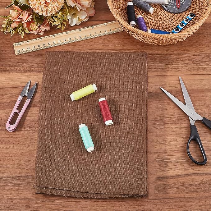 59 Inch Dark Brown Quilting Linen Type Cloth Fabric by The Yard Blend Solid - Image 4
