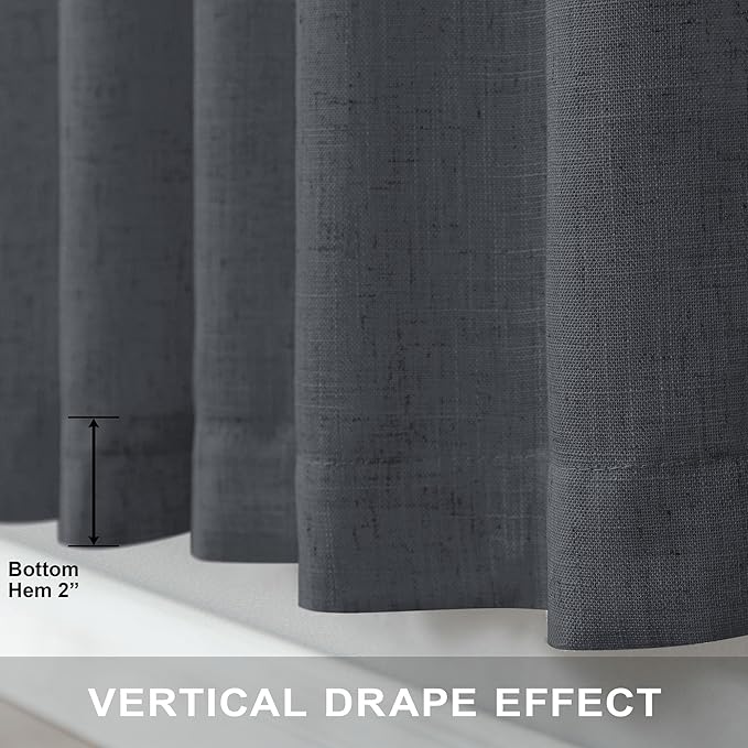 Dark Gray Curtains 108 Inches Long 2 Panels Set - Image 7
