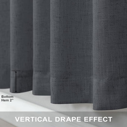 Dark Gray Curtains 108 Inches Long 2 Panels Set - Image 7