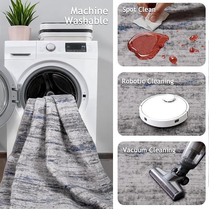 Washable Runner Rugs 3x10 Abstract Kitchen Runner Rug Non Slip Backing - Image 3