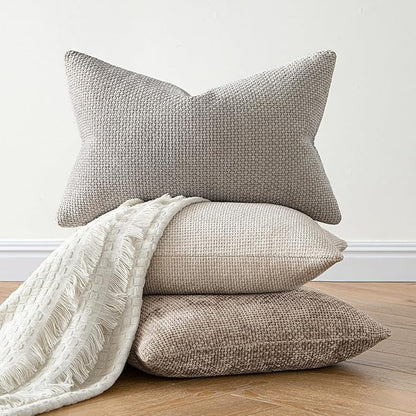 MIULEE Decorative Couch Throw Pillow Covers 18x18 Inch Light Khaki 2 Pack | - Image 4