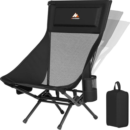 Armless Rocking Camping Chair for Adults, Portable Folding Outdoor Rocker by HAAGEEP