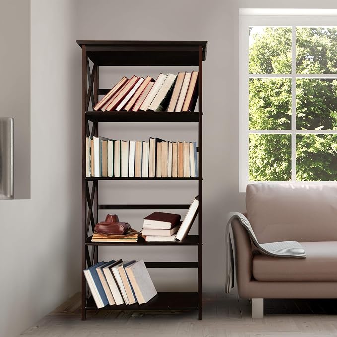 Montego 5-Shelf Bookcase-Espresso - Image 2
