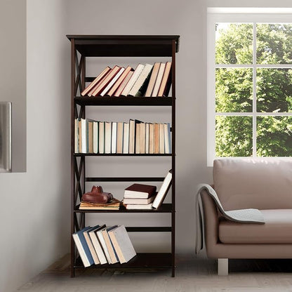 Montego 5-Shelf Bookcase-Espresso - Image 2