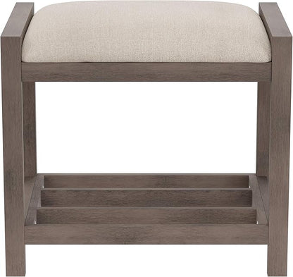 Hillsdale Furniture Amelia Vanity Stool, Antique Gray - Image 4