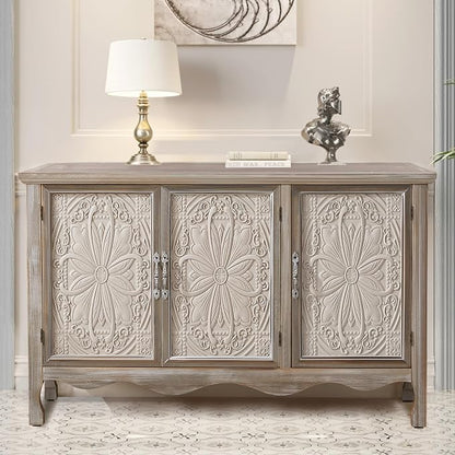 RoyalCraft Buffet Cabinet with Storage, Vintage Solid Wood Sideboard with 3 - Image 3