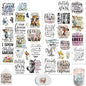 4 Sheets Rub on Transfers for Crafts, Animal Satirical Quotes Furniture by Dorsbaby