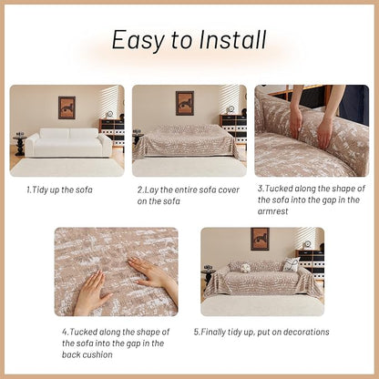 MYSKY HOME Couch Covers for 3 Cushion Couch Sofa, Chenille L Shape Sectional - Image 5