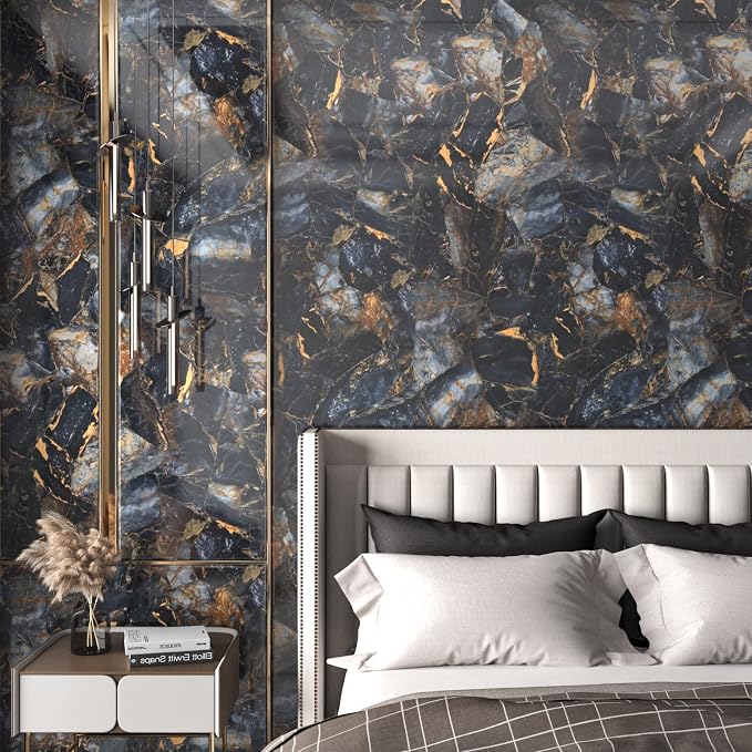Marble Black Contact Paper Peel and Stick Countertops Gold Contact Paper Peel - Image 5