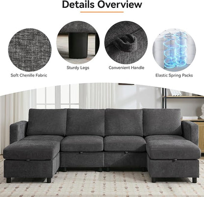 WUTUTUEE 58”Modular Sectional Loveseat Sofa, Modern Love Seat 2 Seater Sofa - Image 3